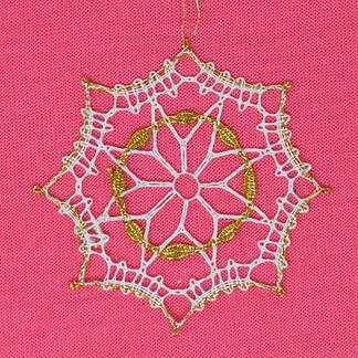 geklöppeltes Ornament weiß-gold