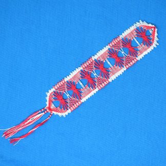 geklöppeltes Lesezeichen Stern rot-weiß